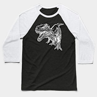 Saurus T-Rex dinosaur Hand Drawn Art T Rex Baseball T-Shirt